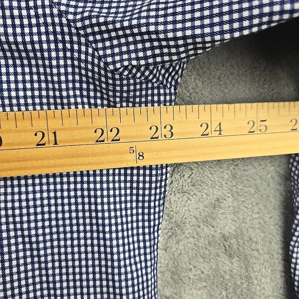 Twillory Shirt Mens 17 32/33 Blue‎ Baby Check Tailored Fit Non Iron Safe Cotton - Picture 9 of 9